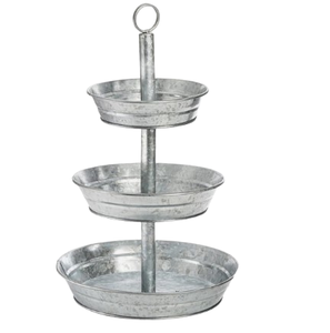 Soporte de pastel con acabado galvanizado decorativo de mesa de tres niveles soporte de pastel elegante de Metal para fiestas de Hotel en casa - Product Image 1