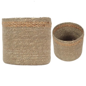 Cesta de almacenamiento de yute Acabado de yute marrón Solución de organización del hogar elegante y práctica Cesta de almacenamiento de yute - Product Image 2