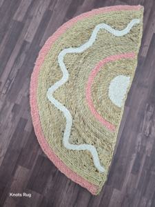 พรมปอกระเจาทำด้วยมือชั้นนำของอินเดียปรับแต่งได้ดีไซน์ทันสมัยแบบแอบสแตรกมือพร้อมตัวเลือกขนาด - Product Image 6