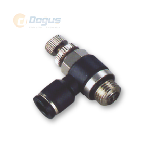Codo Neumático con Velocidad Ajustable y Estructura Angulada para Medios Gaseosos - Product Image 1