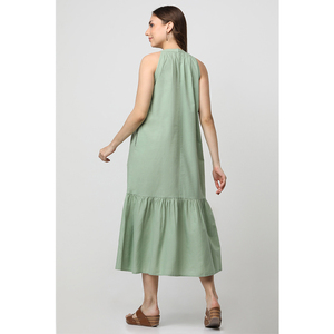 Robe en lin décontractée sans manches pour femmes à la mode professionnelle Nouveau design pour les fêtes ou les chemises Fabrication en gros OEM ODM - Product Image 1