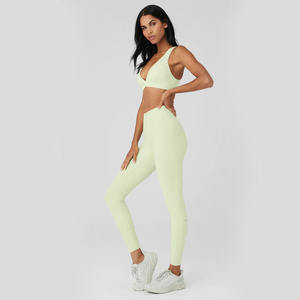 Most Fashionable <b>Women</b> <b>White</b> Colour Stylish and Comfy Yoga Set <b>Women</b> Wrap Front Sports Bra With Mid Waist <b>Leggings</b> - Product Image 3