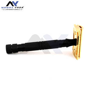 Rasoir de sécurité à double tranchant noir et or, meilleure qualité, prix de gros, fournisseur en vrac, fournisseur de barbier, rasoirs de sécurité, marque OEM - Product Image 3