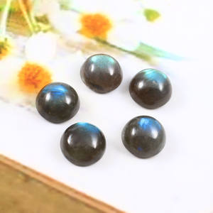 8X8MM AAA Naturel Labradorite Rond Dos Plat Cabochon Calibré Semi-Précieux Pierres Précieuses En Vrac Fabrication De Bijoux En Gros Lot - Product Image 3