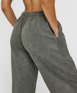 Pantalon de survêtement unisexe personnalisé, coupe droite, grammage lourd, style urbain, jambe large, en toile respirante, séchage rapide, effet peint et délavé à l'acide, couleur soleil - Product Image 4