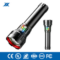 Lampe torche LED tactique haute puissance rechargeable pour extérieur avec affichage de la puissance, personnalisation disponible