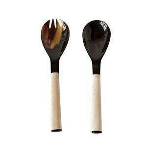 ชุดช้อนส้อมสลัดเรซิ่นทำมือสุดหรูทันสมัย หัวทำจากเขาสัตว์ เป็นมิตรกับสิ่งแวดล้อม ใช้กับเครื่องล้างจานได้ เหมาะสำหรับงานเลี้ยง - Product Image 3