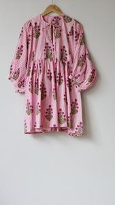 เดรสมิดิลำลองสไตล์โบฮีเมียนสำหรับผู้หญิงใส่ในฤดูร้อนเดรสมินิพิมพ์ลายดอกไม้ทำจากผ้าฝ้ายสไตล์โบฮีเมียนสำหรับใส่ - Product Image 3