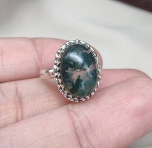 Moss Agate 925 Sterling Silver Ring Handmade Boho Gemstone Jewelry Promise Gift For Her Ring - Product Image 2