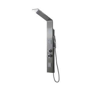 <b>Brushed</b> Steel Hydromassage Shower Panel with Overhead Shower Bathroom Sets Product - Product Image 1