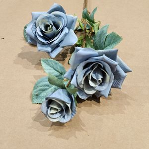 Venta al por mayor <span class=keywords><strong>rosas</strong></span> artificiales <span class=keywords><strong>precio</strong></span> flores artificiales polvorientas <span class=keywords><strong>rosas</strong></span> flores <span class=keywords><strong>blancas</strong></span> y polvorientas <span class=keywords><strong>rosas</strong></span> ZF090 - Product Image 2