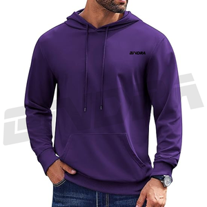 Être humain hommes sweat à capuche bleu coupe régulière pull sweat coton mélange doux chaud élégant casualwear streetwear oem odm - Product Image 4