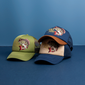 Gorra de camionero con serigrafía personalizada de alta calidad Gorra de malla de algodón a la moda para ropa informal directa de fábrica - Product Image 1