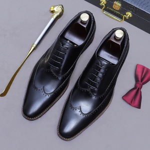 Chaussures Oxford Pebble Grain pour hommes, en cuir texturé, style Derby et Brogue, pour affaires et mariages - Product Image 3