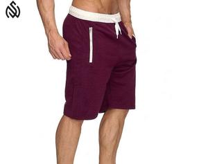 OEM al por mayor 100% algodón pantalones cortos de lana de los hombres personalizados de verano de rizo francés con impresión sólida diseño liso - Product Image 1