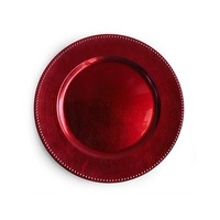 Assiette de chargeur en métal noir élégante pour les événements de fête de mariage d'hôtel servant une assiette de service en gros
