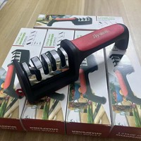 Aiguiseur de couteaux de cuisine manuel à 3 étapes avec base antidérapante |   Outil d'affûtage professionnel |   Outils de cuisine en gros OEM