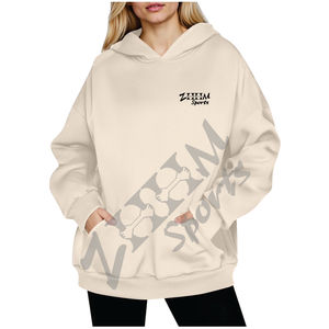 Women's Oversized Long Sleeve Casual Hoodies <b>Winter</b>/Autumn Lined Pullover <b>Tops</b> with Front-Logo Pocket and Printed Design - Product Image 1