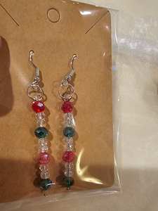 Pendientes de cuentas bohemias con flecos en cascada Andy de diseño turquesa, regalo de joyería único - Product Image 3