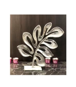 Handmade Modern Aluminum Leaf Feather Sculpture Wedding Home Room <b>Table</b> Decor - Product Image 5