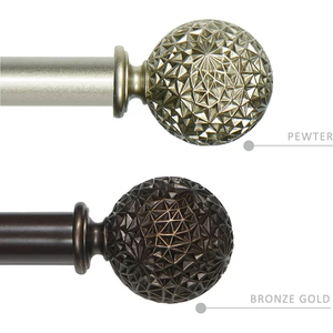 Elégante tringle à rideau en nickel brossé avec support extensible et réglable pour décoration de fenêtre - Product Image 5