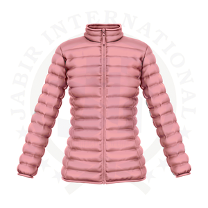 Chaqueta acolchada de invierno Unisex con estampado de logotipo y cierre de cremallera estilo holgado grueso característica impermeable personalizable de talla grande para mujer - Product Image 2