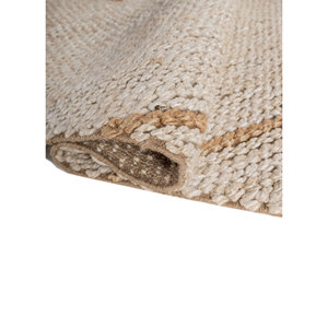 พรมปูพื้น Nomadic Threads รุ่น PDJT-823 สีงาช้าง ทอแบบเรียบ ทำจากปอกระเจาและป่าน ลายเรขาคณิต รูปทรงสี่เหลี่ยมผืนผ้า เหมาะสำหรับห้องโถง ห้องนั่งเล่น ห้องนอน ใช้ในบ้าน - Product Image 2