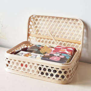 ตะกร้าไม้ไผ่สานสำหรับตกแต่งบ้านสไตล์ชนบทกระเช้าของขวัญสำหรับผักและผลไม้ที่สวยงามทำด้วยมือ - Product Image 1