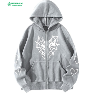 Sweat-shirt unisexe d'hiver de haute qualité 100% coton, décontracté, avec fermeture éclair, en molleton French Terry, séchage rapide et respirant - Product Image 4