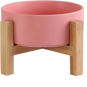 Adjustable Bamboo Pet Food <b>Bowl</b> with <b>Stand</b> Customized Logo Eco-Friendly Comederos Para Perros Large <b>Dog</b> <b>Bowl</b> for <b>Dogs</b> and Cats - Product Image 1