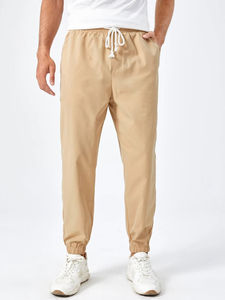 Pantalones de correr de cintura media para hombre al por mayor, pantalones casuales de lana, pantalones de chándal de talla grande con efecto lavado - Product Image 5