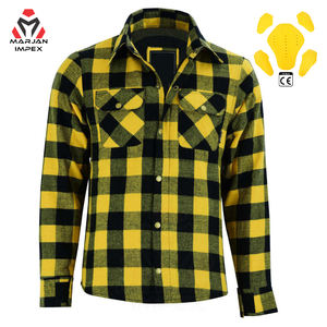 Chemise en flanelle d'hiver unisexe personnalisée, renforcée en aramide, coupe-vent, veste de sécurité pour moto, protection blindée à carreaux, maillot de course - Product Image 3