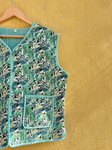 Chaqueta Corta de Moda para Mujer, Chaleco Floral, Chaqueta Acolchada, Nuevo Estilo, Chaleco de Algodón sin Mangas - Product Image 4