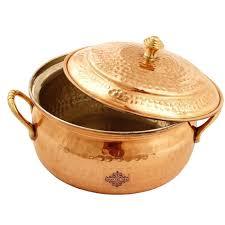 Juego de cobre puro hecho a mano Mughlai Deg, acabado martillado, revestido de estaño para cocina tradicional india y utensilios de cocina de metal para servir - Product Image 3