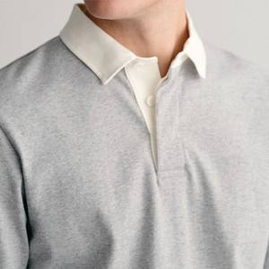 เสื้อโปโลผู้ชายผ้าฝ้ายโพลีเอสเตอร์แขนยาวคอปกตั้งสไตล์ลำลอง2025ดูดความชื้นแฟชั่นใหม่ - Product Image 5