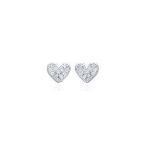 Minimalist <b>Heart</b> Design CZ Stone 925 <b>Silver</b> <b>Stud</b> <b>Earrings</b> Jewelry Handcrafted Wholesale Turkish Fine Jewelry - Product Image 5