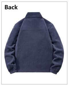 Veste polaire d'hiver épaisse et chaude pour hommes pour la randonnée en plein air Softshell décontracté avec capuche et fermeture éclair Logo imprimé bouffant - Product Image 3