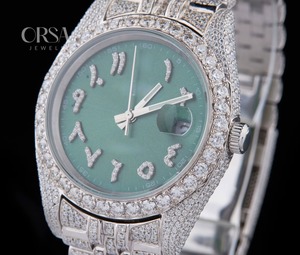 Reloj Moissanite Diamond Iced Out de alta calidad con caja de acero inoxidable Cuarzo para hombres Disponible a un precio asequible - Product Image 2