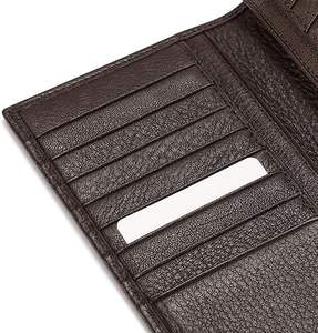Cartera larga de piel auténtica ligera para hombre de alta calidad con logotipo personalizado hecha en fábrica a precio mayorista - Product Image 6
