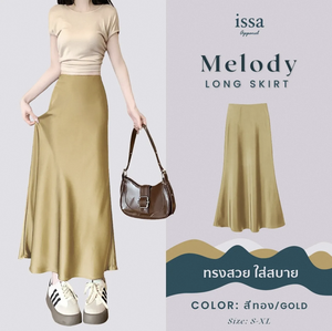 Melody Falda larga de tela satinada de cintura alta para mujer estilo informal transpirable para eventos formales de oficina tallas grandes OEM al por mayor - Product Image 4