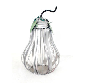 เชิงเทียนโลหะรูปฟักทองตกแต่งสไตล์เรียบง่าย โคมไฟเหล็กพร้อมถ้วยแก้วสีเหลืองอำพัน งานแฮนด์เมด ตกแต่งธีมฤดูใบไม้ร่วง - Product Image 5