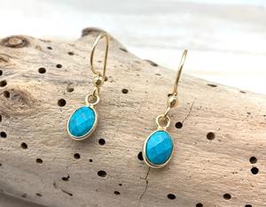 Turquoise Gemstone <b>Earrings</b> Jewelry For Women Silver Boho Style Jewelry 925 Sterling Silver Trending <b>Handmade</b> <b>Earrings</b> Gift For - Product Image 3