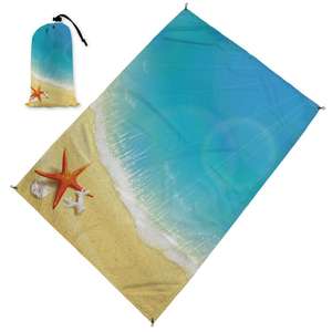 Alfombra compacta a prueba de arena con bolsillo plegable, tapete de playa para acampar al aire libre, almohadilla a prueba de humedad. - Product Image 1