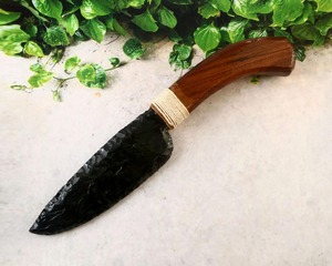 Couteau artisanal en obsidienne noire de qualité supérieure, athame, poignard, design mascotte, MUNTAHA AGATE, 5-5,5 pouces, toucher réel pour l'art - Product Image 3