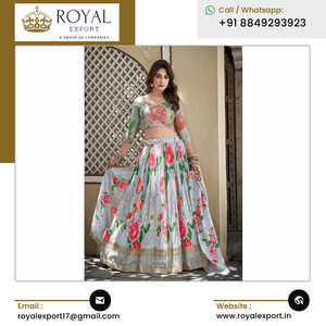 Beau et luxe créateur de mode nouvelle Collection séquence et broderie travail écrasé Chinon Lehenga Choli - Product Image 2