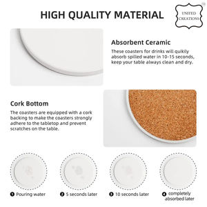 Customizable Size Classic Marble <b>Coaster</b> Set <b>Ceramic</b> Wooden and Marble Stone Cup <b>Coasters</b> Natural Wood and Classic Style - Product Image 4