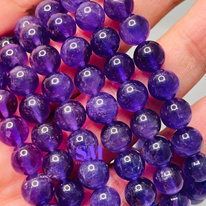 Natural Amethyst Bead Bracelet Wholesale Calming & Spiritual Growth Crystal Jewelry - Product Image 2