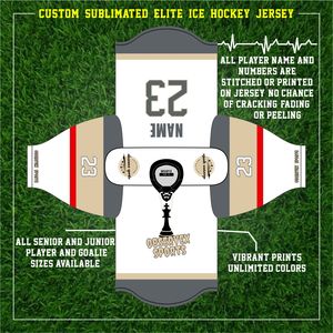 Conjunto de Jersey de hockey sobre hielo personalizado de alta calidad Sublimación impresa con cáscaras de pantalón de encaje y técnicas de bordado de calcetines - Product Image 2