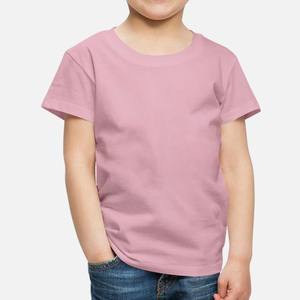T-shirt d'été en coton lourd surdimensionné unisexe pour enfants Logo personnalisé Couleur unie Col rond T-shirts unis pour garçons - Product Image 1