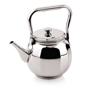 Bouilloire à thé en acier inoxydable avec poignée ergonomique et couvercle, en métal - Product Image 3